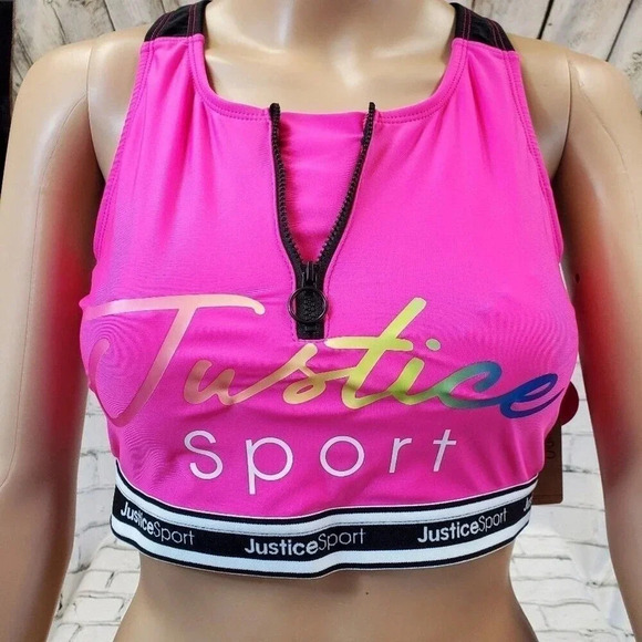 JUSTICE GIRLS Pink and Black Two Piece Swimsuit GIRLS XL 16/18 - Picture 4 of 11